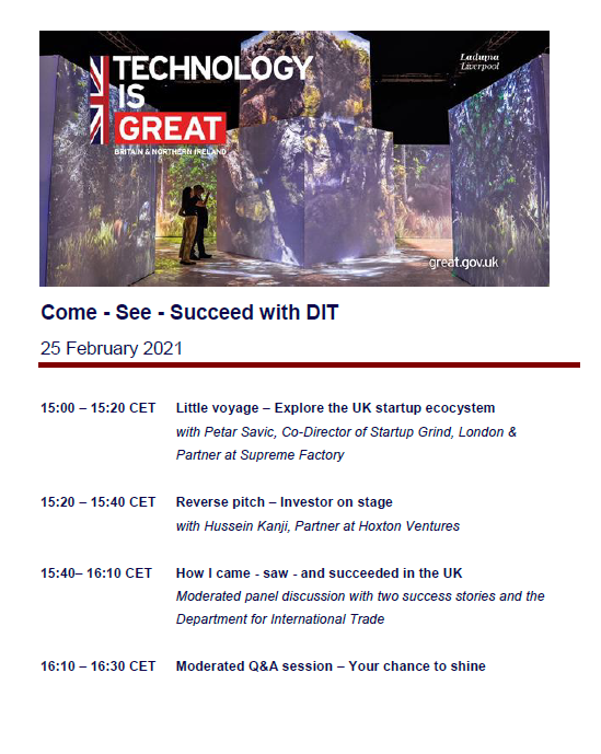 Come-See-Succeed with DIT seminar about UK expansion